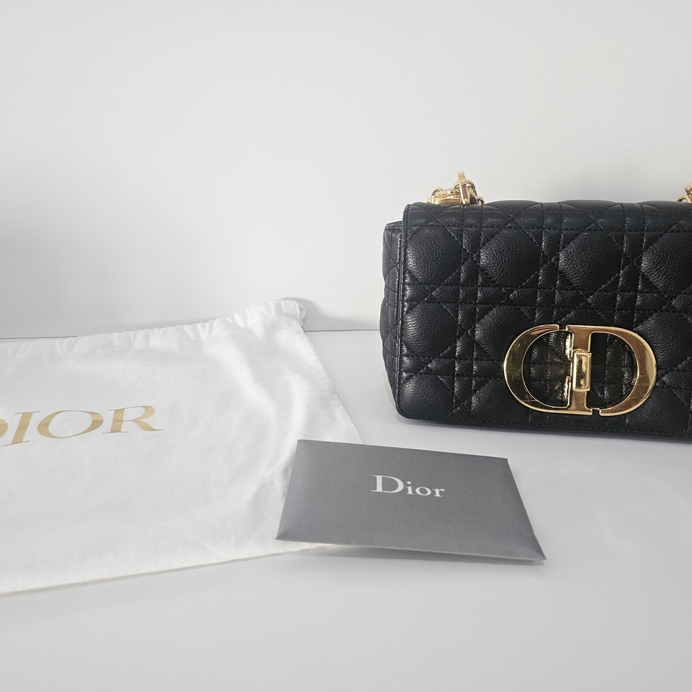 Dior Quilted Black Crossbody with Gold Accents - Picture 4 of 5